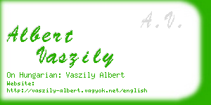 albert vaszily business card